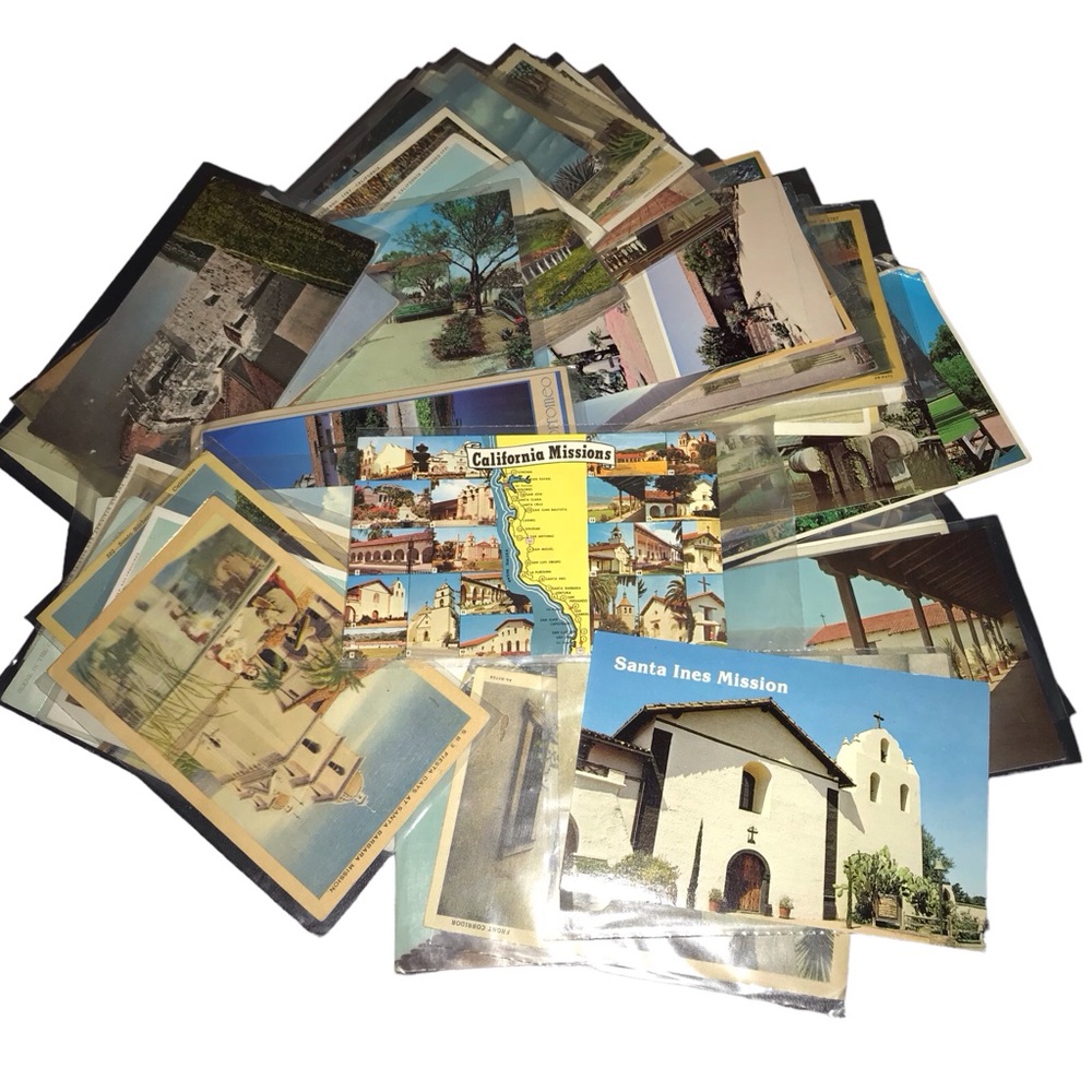 Lots of 59 Vintage California Mission Churches Postcards